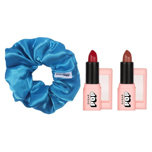 2 Satin Matte Lipstick + Satin Scrunchie