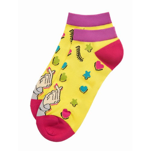 Hexafun Low Cut Ankle Length Yellow Sock - Pack of 1