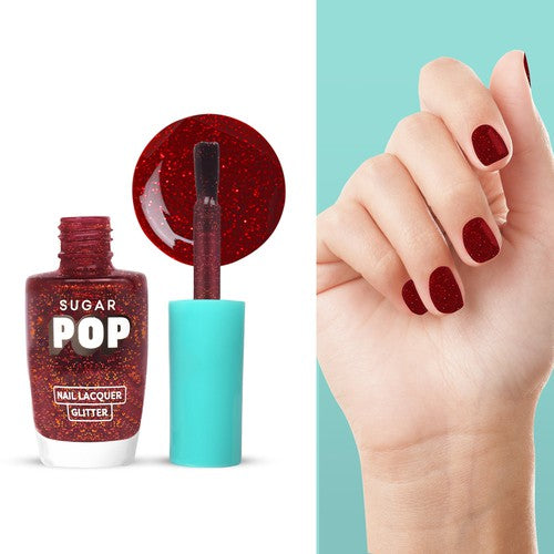 SUGAR POP Nail Lacquer Glitter 09 Ruby Glaze