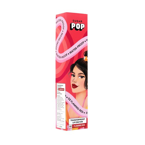 SUGAR POP Transferproof Lip Crayon 02 Flaming Red