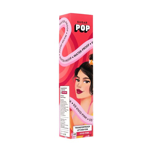 SUGAR POP Transferproof Lip Crayon 03 Vivid Pink