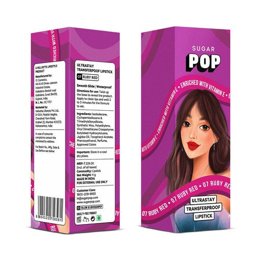 SUGAR POP Ultrastay Transferproof Lipstick 07 Ruby Red