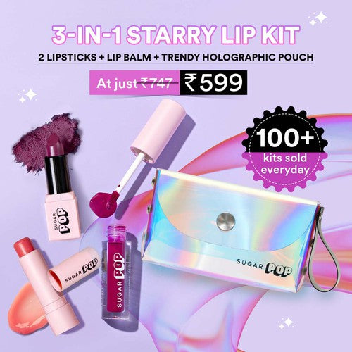 3-in-1 Starry Lip Kit (+free holographic pouch)