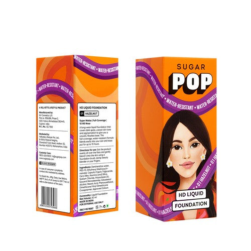 SUGAR POP HD Liquid Foundation 01 Hazelnut