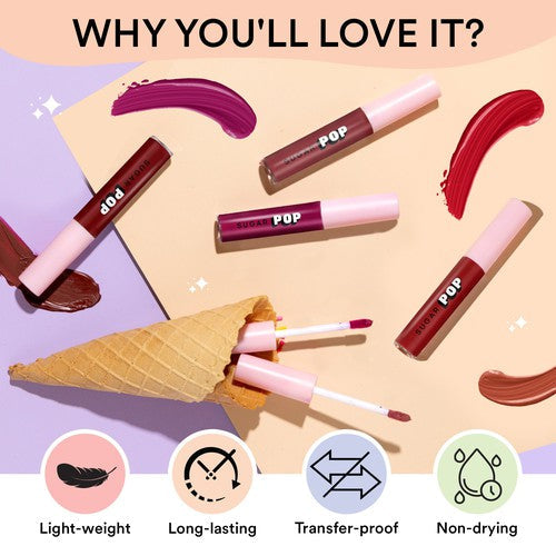SUGAR POP Liquid Lipstick - 01 Burgundy