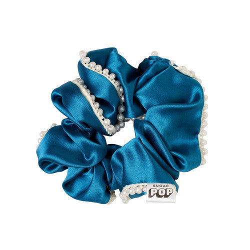 SUGAR POP Pearl Scrunchie Teal