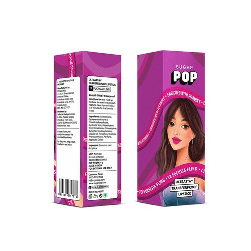 SUGAR POP Ultrastay Transferproof Lipstick 13 Fuchsia Fling