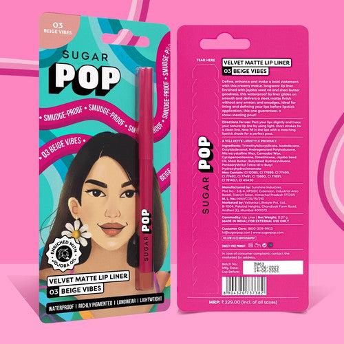 SUGAR POP Velvet Matte Lip Liner - 03 Beige Vibes